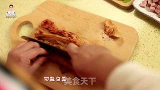 韩式辣白菜炒饭的做法步骤:5