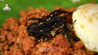 韩式辣白菜炒饭的做法步骤:24
