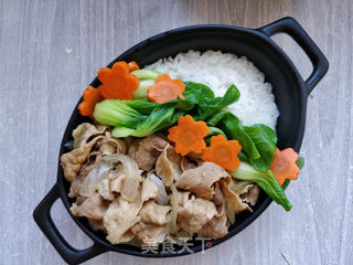 牛丼炸虾仁双拼饭的做法步骤:20