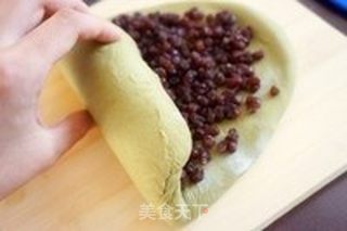 抹茶蜜豆乡村面包的做法步骤：9