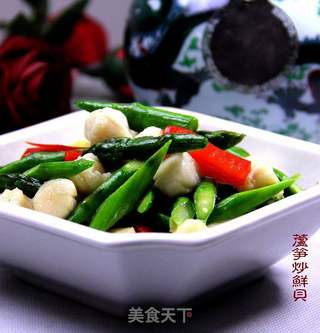时令快捷家常菜“芦笋炒鲜贝”的做法步骤:12