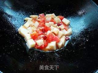 番茄炒凉粉的做法步骤:5