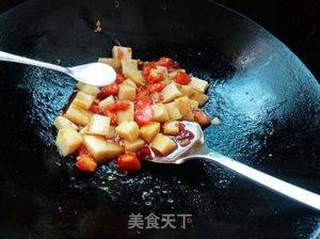 番茄炒凉粉的做法步骤:6