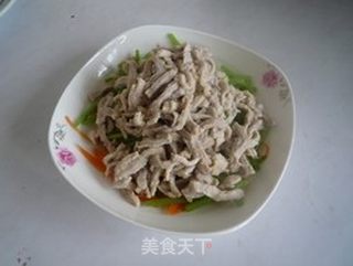 茼蒿杆炝拌里脊丝的做法步骤:11