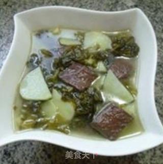 酸菜鹅血土豆汤的做法步骤：10