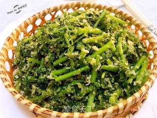 #快手懒人餐#粉蒸茼蒿的做法步骤:10