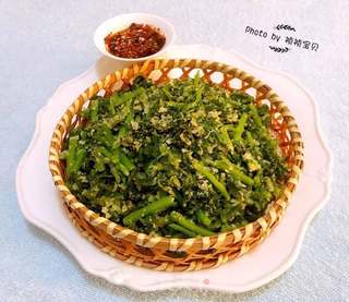 #快手懒人餐#粉蒸茼蒿的做法步骤:13