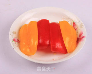 打开健康之门----炝拌五色蔬菜塔的做法步骤:2