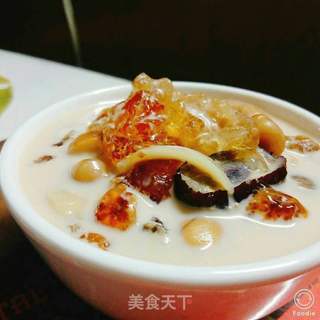 桃胶红枣牛奶露的做法步骤:11