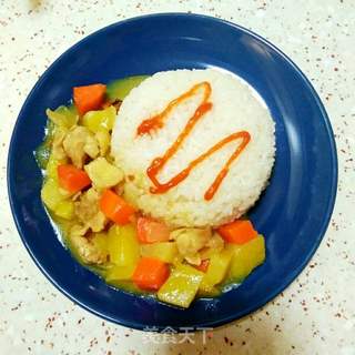 咖喱鸡腿盖饭的做法步骤:6