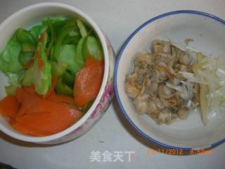 扇贝炒西兰花根的做法步骤:2