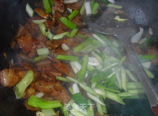 青蒜回锅肉的做法步骤:8