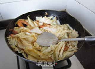 鲜虾炒白菜的做法步骤:9