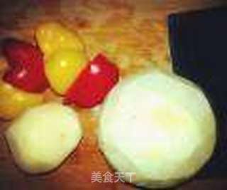 彩椒地三鲜的做法步骤:2