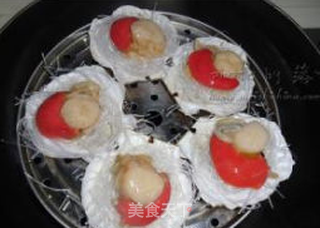 蒜蓉粉丝蒸扇贝的做法步骤:9