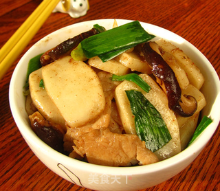 青蒜肉丝炒年糕的做法步骤：11