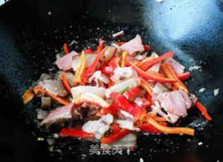 韭苔炒腊肉的做法步骤:6