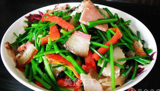 韭苔炒腊肉的做法步骤:8