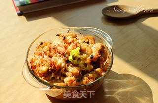 浓郁奶香【蘑菇鸡肉焗饭】的做法步骤：14