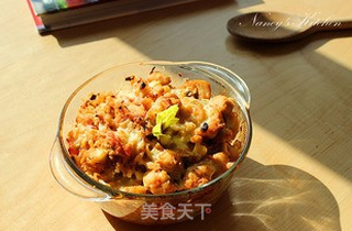 浓郁奶香【蘑菇鸡肉焗饭】的做法步骤:14