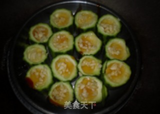 鲍鱼汁蒜蓉蒸丝瓜的做法步骤:7