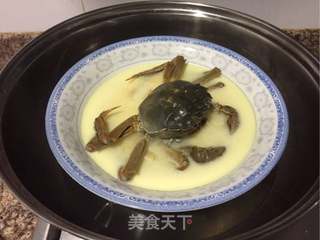 蛋蒸螃蟹的做法步骤:7