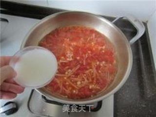 番茄金针蛋花汤的做法步骤:10