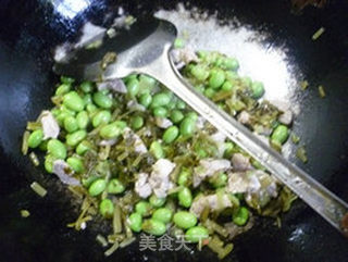 咸菜里脊肉炒毛豆的做法步骤:14