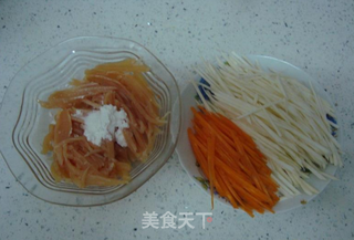 高茇炒鸡丝的做法步骤:2
