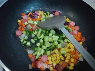 快手懒人餐-五彩馒头丁的做法步骤:8