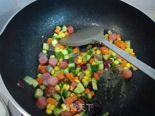 快手懒人餐-五彩馒头丁的做法步骤:9