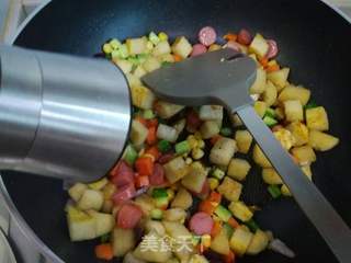 快手懒人餐-五彩馒头丁的做法步骤:11