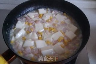虾仁玉米烩豆腐的做法步骤:6