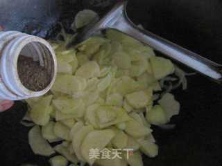 牛筋炒土豆片的做法步骤:6