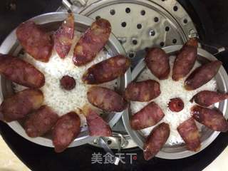 香肠蒸饭的做法步骤:6
