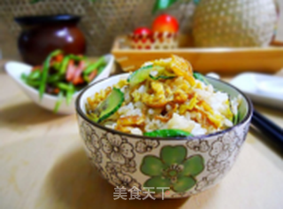 翡翠蛋炒饭的做法步骤:8
