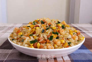 虾仁鸡蛋炒饭的做法步骤:10