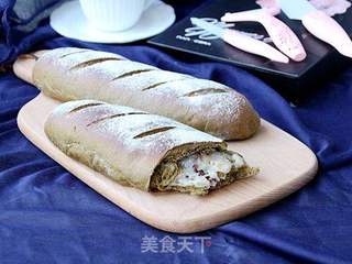 抹茶麻薯软欧的做法步骤:16