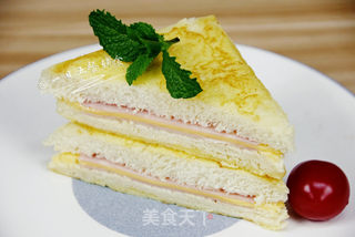 火腿芝士西多士的做法步骤:12