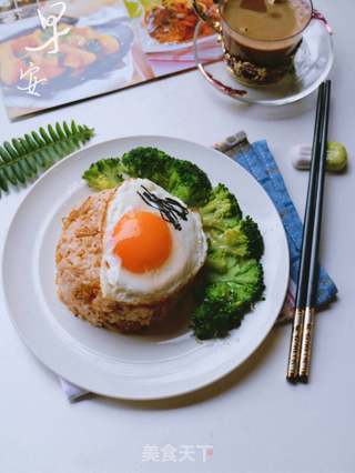 韩式辣白菜炒饭的做法步骤:7