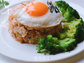 韩式辣白菜炒饭的做法步骤:9