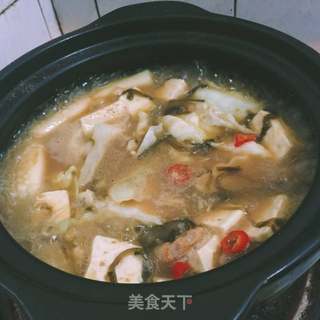 韩式辣泡菜大酱汤一人在家随便吃系列的做法步骤:6