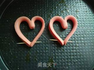 电饼铛一一火腿心型荷包蛋的做法步骤:5