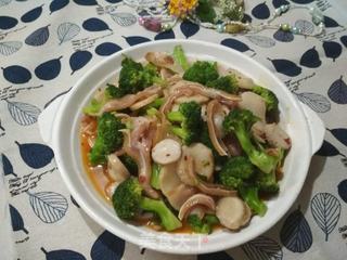 西兰花杏鲍菇炒猪头肉的做法步骤:13
