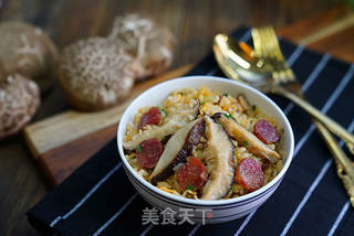 香菇磷虾炒饭的做法步骤:9