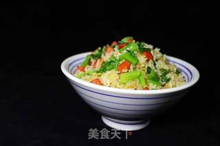 油麦菜炒饭的做法步骤：5