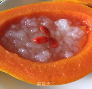 木瓜炖雪蛤的做法步骤:5