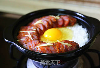 麻辣香肠煲仔饭的做法步骤:10