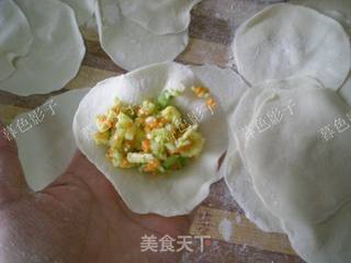 黄瓜胡萝卜鸡蛋水煎饺的做法步骤:4