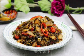 肥肉炒酸菜的做法步骤:7